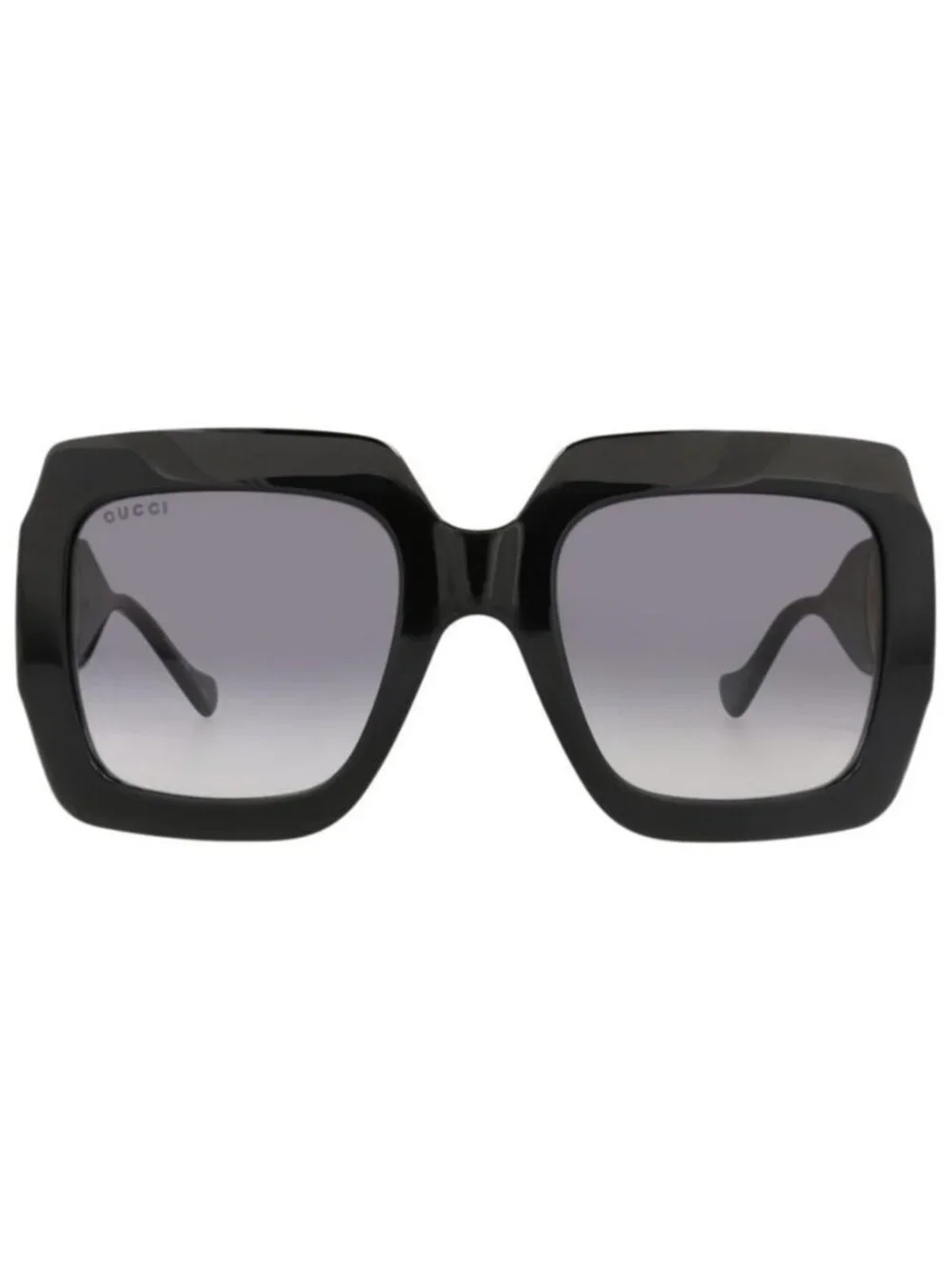 New Gucci Womens Square/Rectangle Black Black Grey Fashion Designer Sunglasses